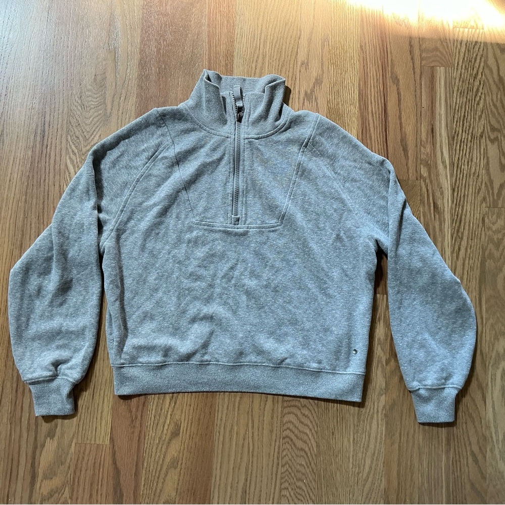 Prana Cropped Half Zip Gray Women’s Sweatshirt Size XS